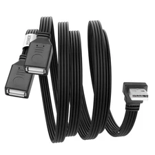 YACSEJAO 90 Degree USB Splitter Cable,USB 2.0 A Male to Double Female... 