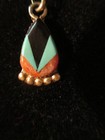 HANDMADE NATIVE AMERICAN STERLING SILVER INLAID PENDANT & EARRING SET — photo 2