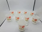 9 Vintage Fire King White Milk Glass McDonald’s D Handle Cups Mugs Advertising
