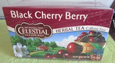Celestial Seasonings Black Cherry Berry Tea 20 Bags Caffeine Free NEW in Plastic