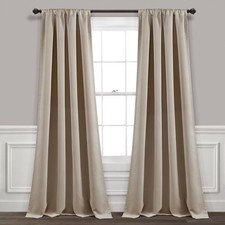 Set of 2 84"x52" Insulated Rod Pocket Blackout Window Curtain Panels Beige