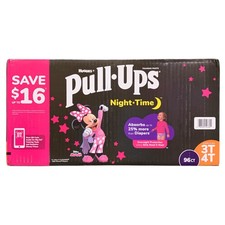 Huggies Pull-Ups Night Time Training Pants, Minnie, Size 3T/4T 32-40lb , 96ct