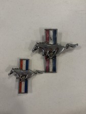 Vintage Ford Mustang Tri-bar Running Horse Emblems Set Of 2 Different Sizes