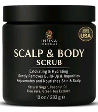 2x Exfoliating Hydrating Scalp And Body Scrub Natural Sugar Aloe Grn Tea Extract