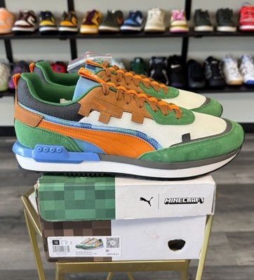 Size 13 - Puma Minecraft x City Rider Grass Block Brand New DS