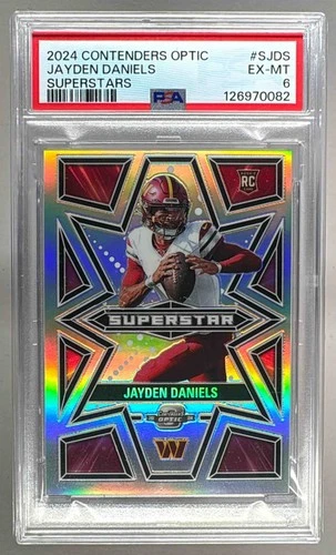 126970082 Jayden Daniels 2024 Panini Contenders Optic #S-JDS Superstars RC PSA 6