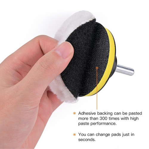 7 Pcs 3 Inch (80 mm) Wool Buffing Polishing Pad Car Polisher Buffer Drill Att... - 第 5/7 張圖片