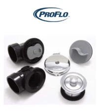 ProFlo PFW0322 Waste & Overflow Bathtub Drain ABS Lift & Turn Kit Chrome Finish 