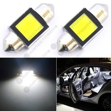 2x 6000k White Super Bright Cob Led Mapdome Interior Lights Bulbs 31mm Festoon
