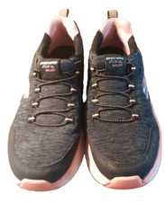 Skechers D Lux Walker Womens Running Shoes Sneakers Size 9 Black Orange