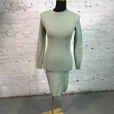 Alice + Olivia Dress Womens Small Estelle Fitted Mini Dress Bodycon Green ASDSFD