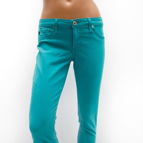 Pantalones de satén turquesa al tobillo Ag Adriano Goldschmied The Legging talla 27 - Imagen 2 de 14