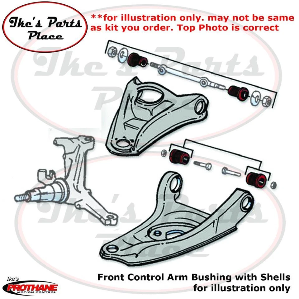 Prothane 7-214 Front Control Arm Bushing Kit with Shells 74-79 Buick/Chevy/Olds - Image 3 of 3