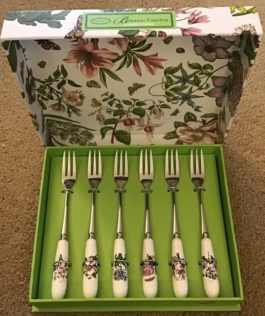 PORTMEIRION BOTANIC GARDEN SET OF 6 PASTRY FORKS SET NEW IN BOX! eBay