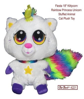 Fiesta Princess Kittycorn White Unicorn Plush Toy Rainbow Stuffed