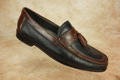 Florsheim Black Brown Leather 2 Tone Moc Toe Tassel Dress  display picture 2
