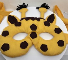Plush 3D GIRAFFE MASK WITH EARS  HORNS Dress ups Costume Halloween Cosplay