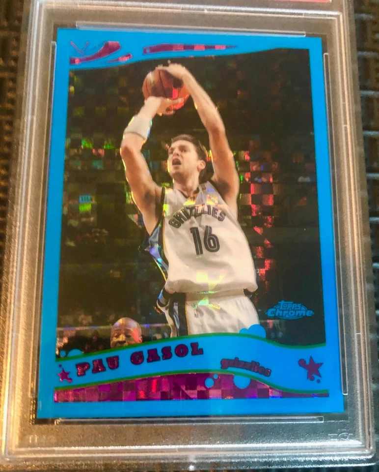 2005 Topps Chrome Pau Gasol #68 Blue XFractor Ser# /90 PSA 10 GM HOF 🔥📈 POP 2 - Image 3 of 4