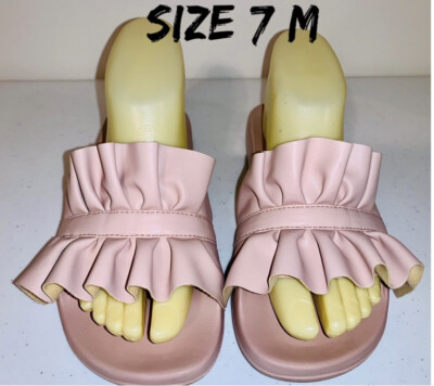 AUTHENTIC MICHAEL KORS SLIDES Ruffled Pink Slides Sandals