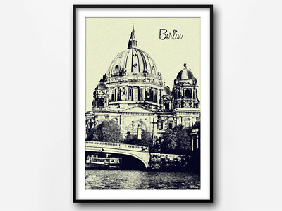 Berlin Skizze, Berlin Deutschland Reisedruck, Digitalillustration, Kunstdruck
