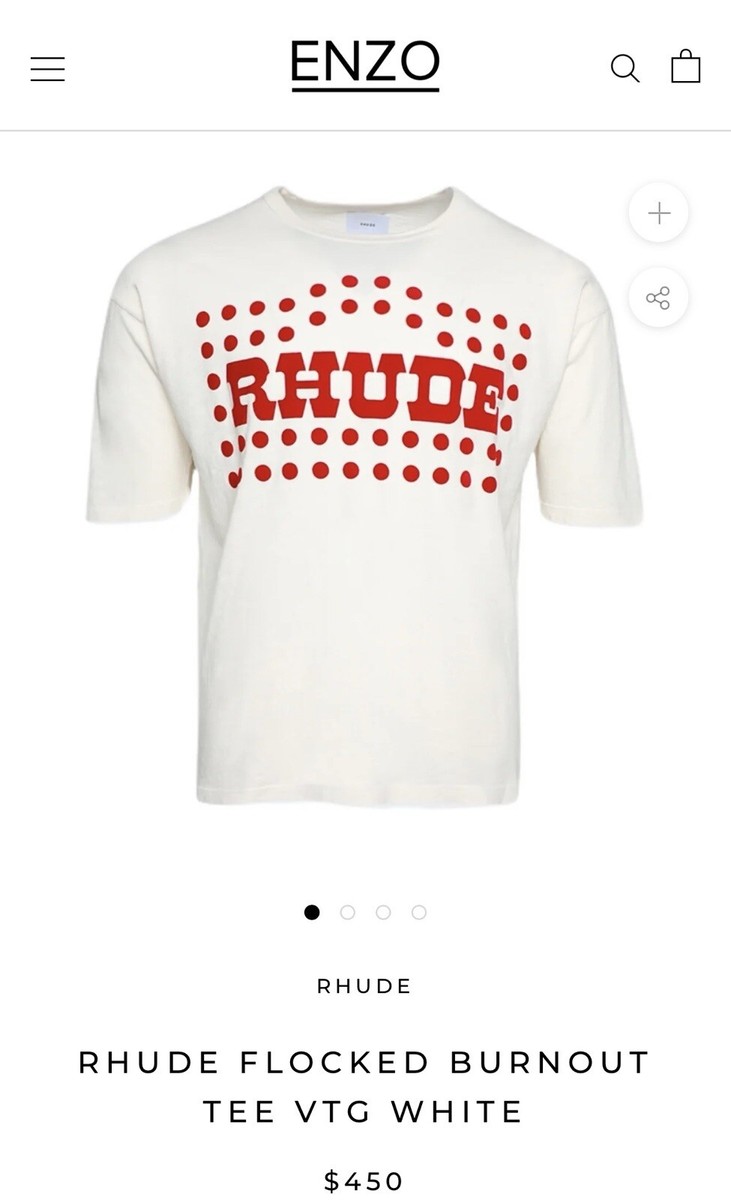 【関税 送料無料】Rhude Flocked Burnout Tシャツ RHUDE FLOCKED BURNOUT TEE VTG WHITE | eBay