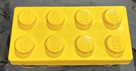 LEGO BRICK STORAGE CONTAINER BIN #10696 Yellow Stackable 2016 Box Only
