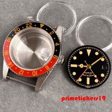 Piezas de reloj pulsera Fit NH34 GMT caja de reloj de buceo de 38 mm + esfera + manecillas bisel de zafiro 24H