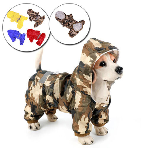 Dog Raincoat Waterproof Outdoor Pet Doggie Rain Coat Rainwear Clothes S-XXL - Picture 1 of 16