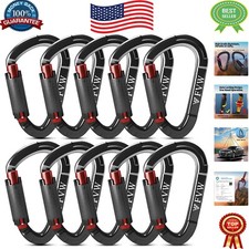Multi-Purpose D-Ring Carabiners - 5620 lbs Capacity for Camping  Gym Use