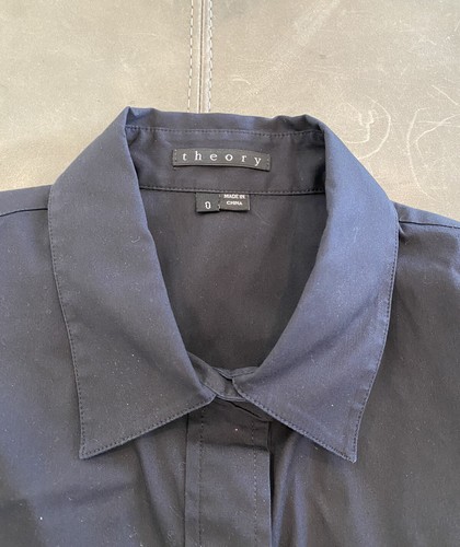 Theory Soream A-Linie Button-Down Hemdkleid schwarz P XS 0 $ 395 - Bild 2 von 7