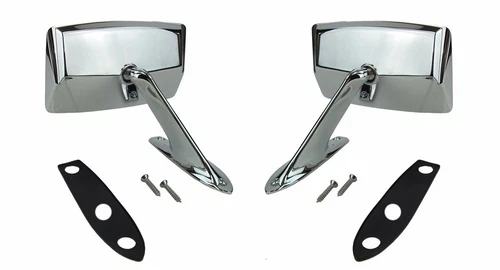 NEW 1967 - 1968 Mustang Standard Chrome Outside Mirror Right & Left, W/ Convex