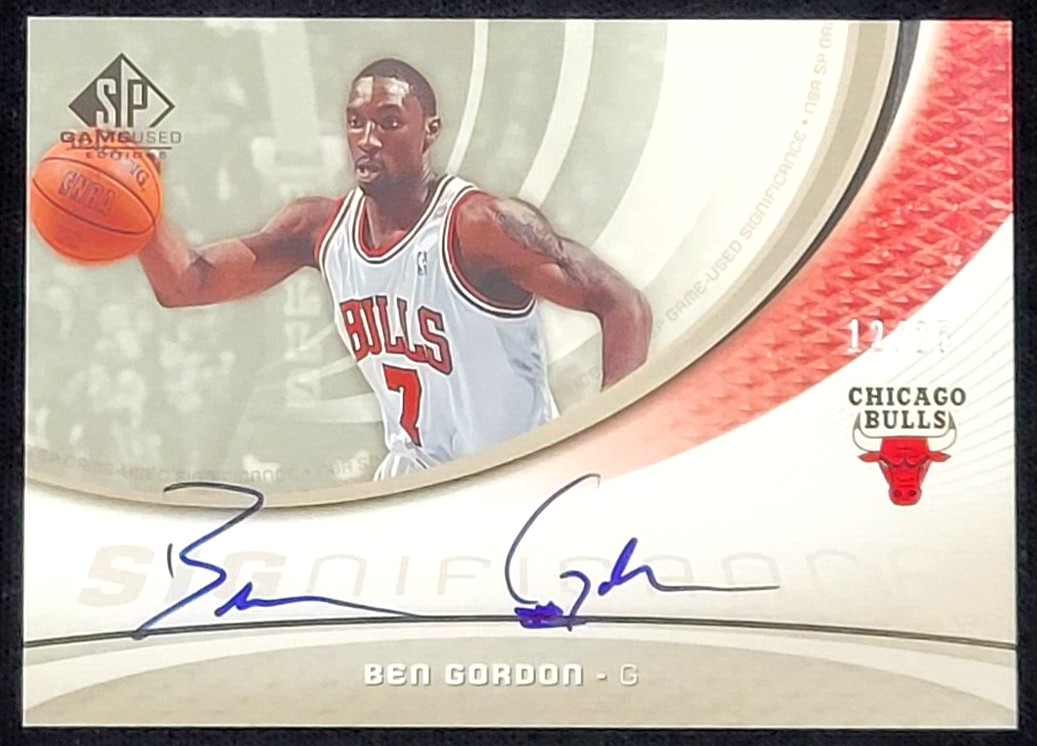 2004-05 SP GAME USED BEN GORDON SIGNICANCE AUTO #D/25