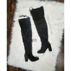 black thigh high boots size 5