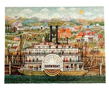 Springbok ALL ABOARD! Showboat 500pc Jigsaw Puzzle Vintage Assembled & Complete