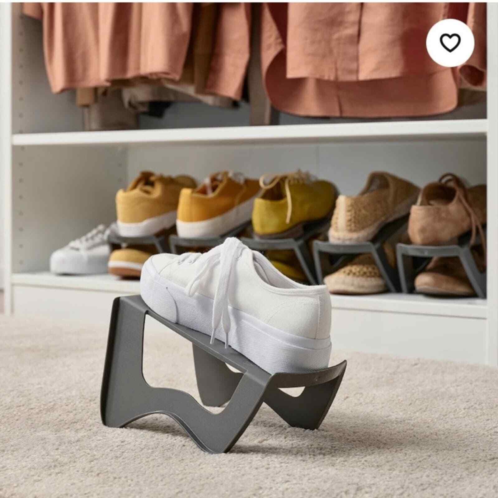 IKEA MURVEL Gray Plastic Shoe Organizer Rack Stand - Lot of 12-image