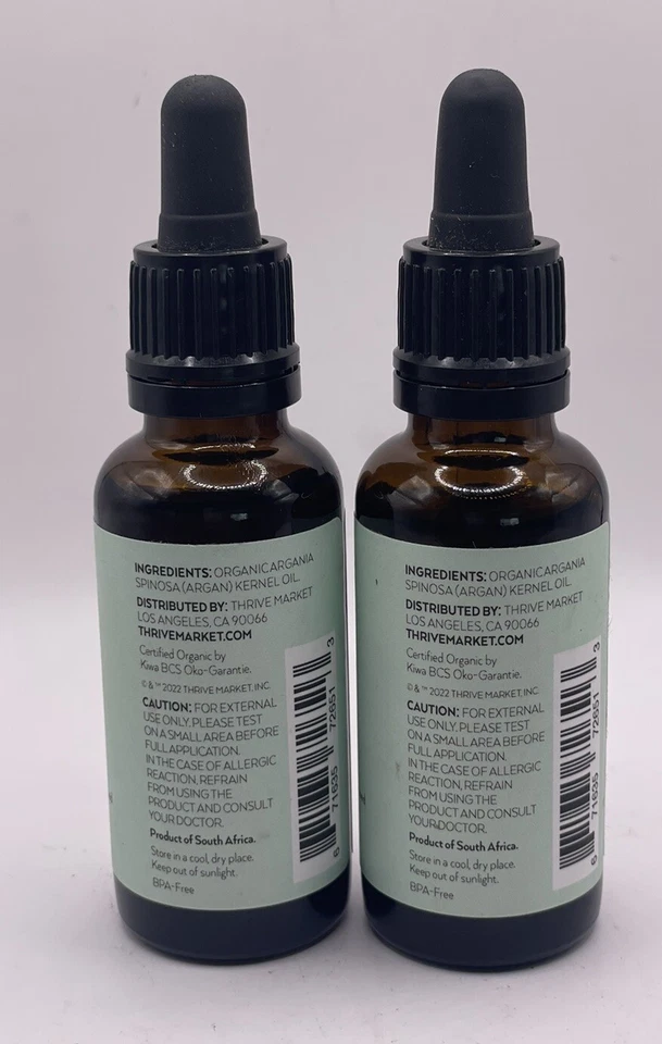 Juego de 2 f.a.e. Aceite de argán orgánico 1 oz por botella sellado caducidad: 2025 Foto 3 de 4