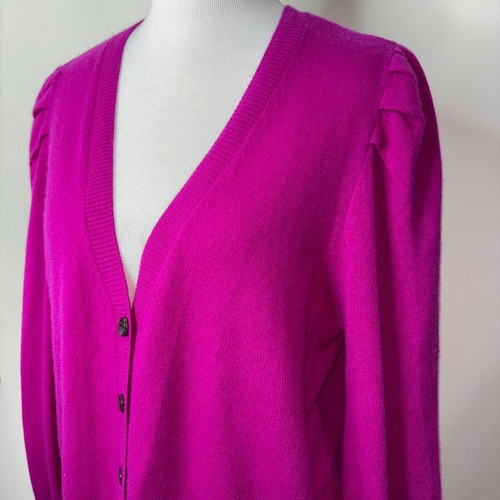 CHARTER CLUB Luxury Cashmere Women's Fuchsia Pink Cardigan Sweater XL - Picture 8 of 15