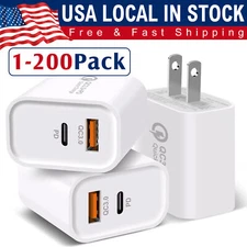 USB+Type C Fast Home Wall Charger Block 5V 2A Power Adapter For iPhone iPod Lot