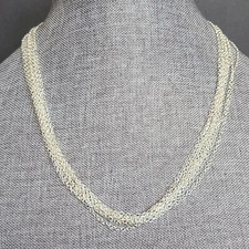 Classic Silvertone Daisy Fuentes Multi Chain Necklace 18"-20"