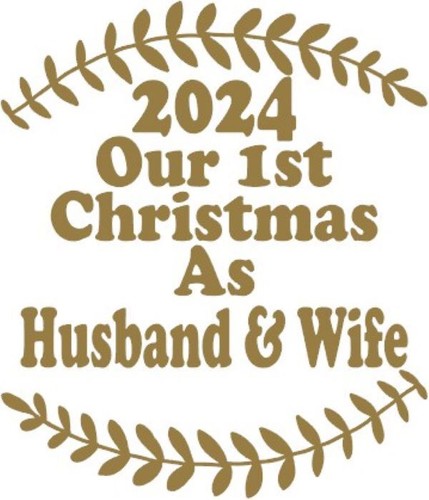 Our 1st Christmas As - HUSBAND & WIFE - Self Adhesive Vinyl Decal For Bauble - Picture 4 of 5