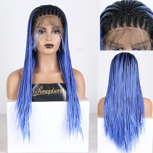 blue wig with braids
