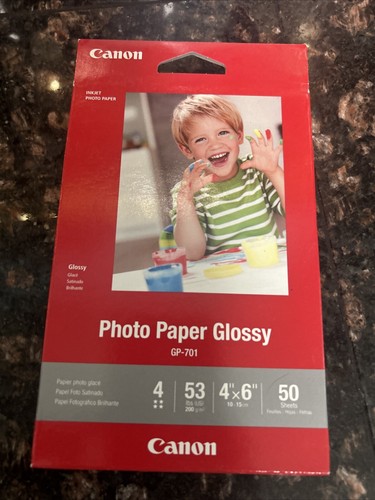 Canon Photo Paper Glossy GP-701 (Lot of 5) 50 Sheet Packs 4" x 6" 250 Total. NEW - Picture 2 of 6