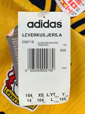 BAYER 04 LEVERKUSEN 1996 1997 AWAY FOOTBALL SHIRT ADIDAS JERSEY