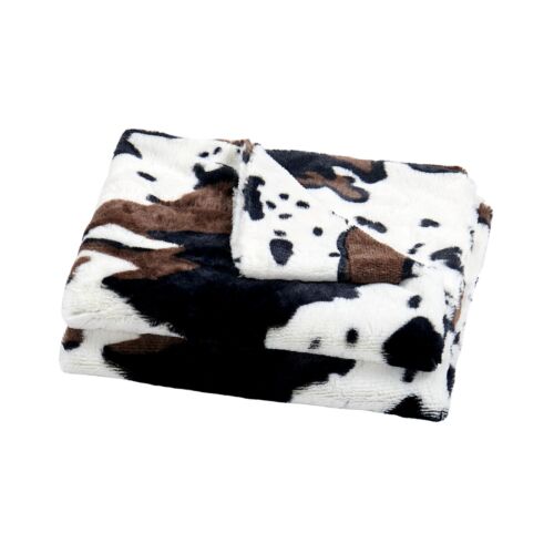Cow Print Faux Fur Throw Blanket Double-Sided - Warm Fluffy Blanket Farmhouse - Picture 26 of 78