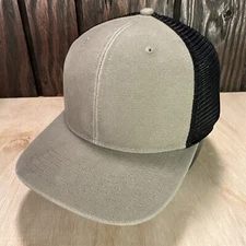 Blank Canvas Trucker Hat Snapback Cap Gray Black Dri Duck Mesh Outdoors No Logo