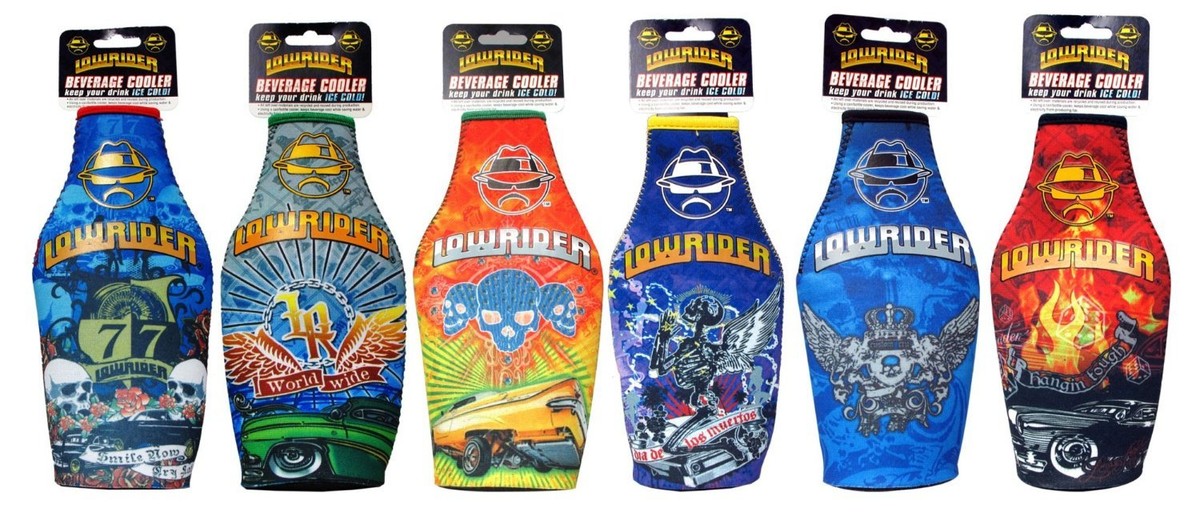 Lowrider Bottle Coolers - Zipper, Keeps Bottles Cold Koozie
