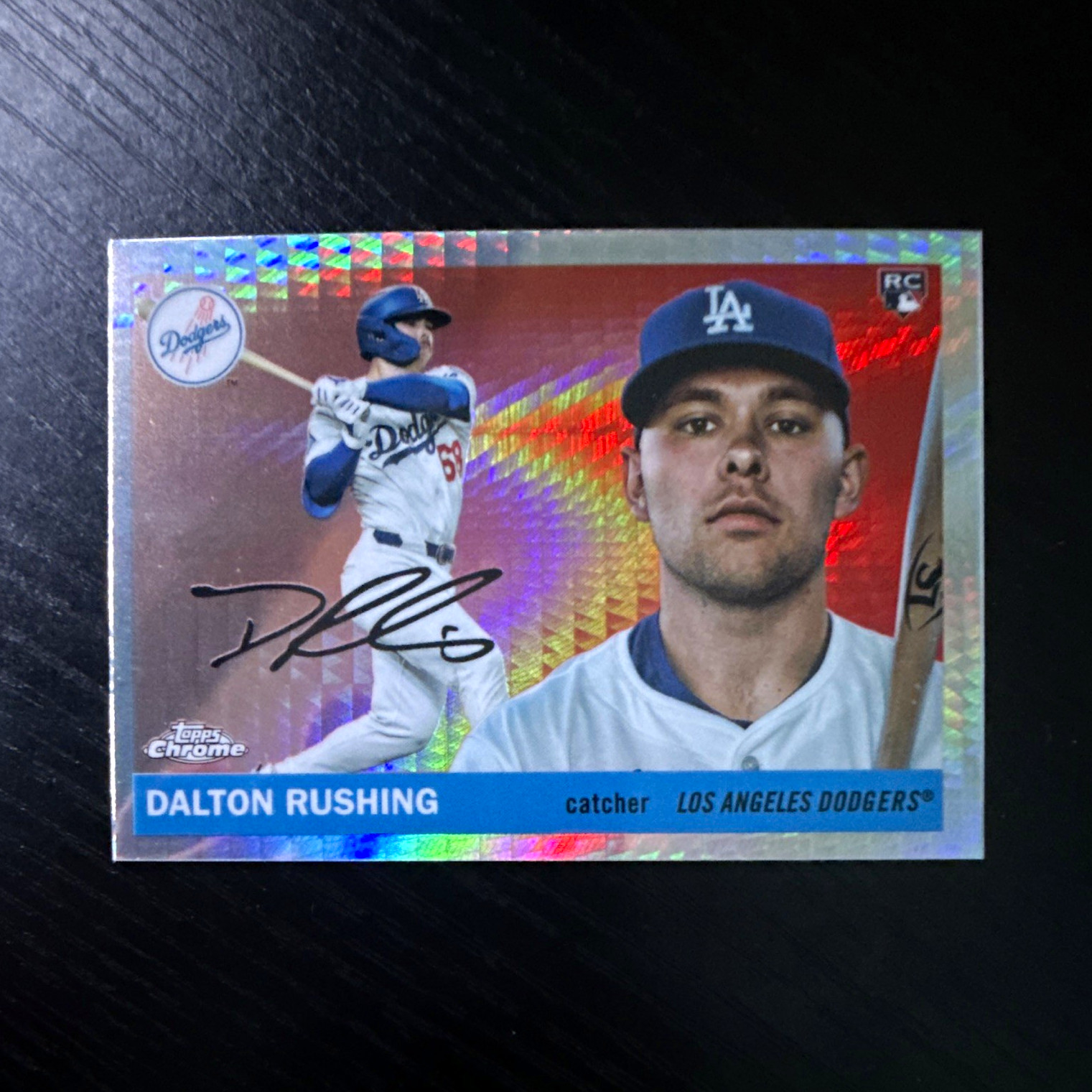 #295 Dalton Rushing 2025 Topps Chrome Platinum - Prism Refractor Rookie Card