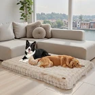 S-XXXXL Washable Dog Bed Deluxe Plush Dog Crate Beds Comfy Kennel Pad Anti-Slip