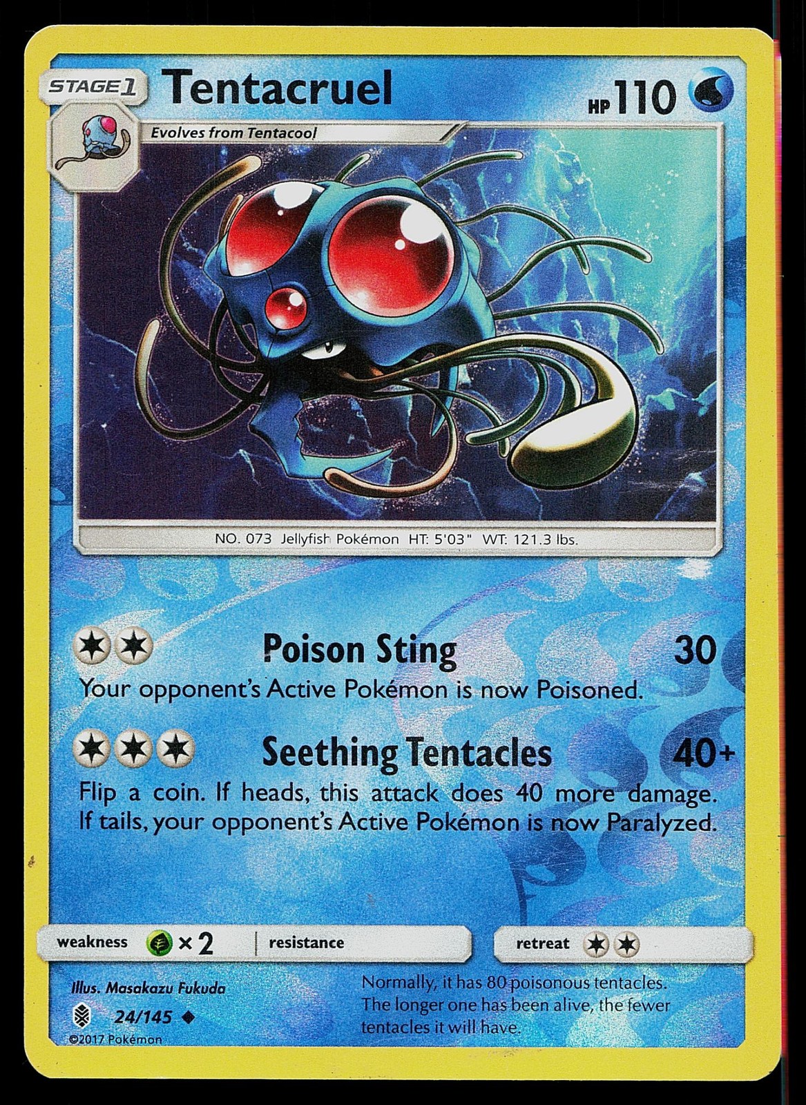 Pokemon Card Guardians Rising Tentacruel 24/145 Uncommon Reverse Holo