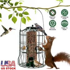 Outdoor Wild Bird Feeder Squirrel-Proof Chew-Proof Metal Hanging Seed Feeder